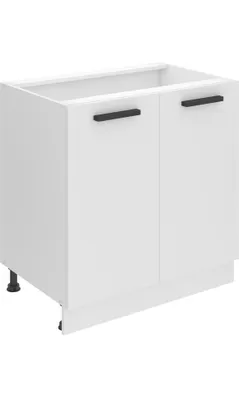 Produktbild von Belini Unterschrank Küche, Küchenunterschrank 80 cm Breite. SD Küchenunterschrank ohne Arbeitsplatte. Küchenschrank mit 2 Türen, Weiß matt