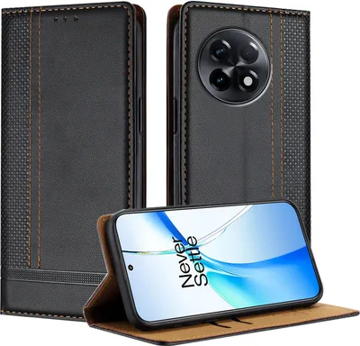 Produktbild von Handyhülle für OnePlus 11R Leder Flip Klappbare Schutzhülle mit Standfunktion Schwarz