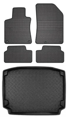 Zdjęcie produktu dla Dywaniki gumowe + mata bagażnika do Peugeot 308 II 2013- (hatchback) – czarne, dopasowane – Wielganizator SolidPRO