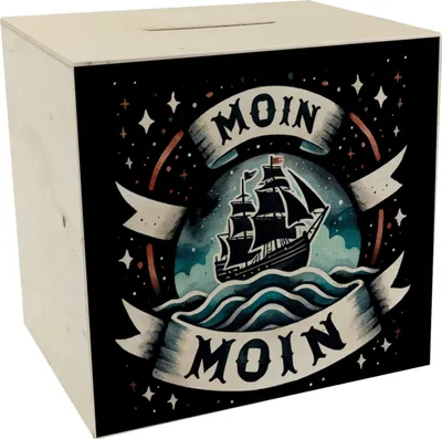 Produktbild von Segelschiff Moin Moin Spardose aus Holz