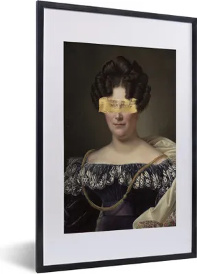 Produktbild von MuchoWow® MuchoWow® Gerahmtes Poster Johanna Henriette Engelen - Dubois Drahonet - Gold 40x60 cm - Poster mit zchwarzem Bilderrahmen - Poster in Rahmen