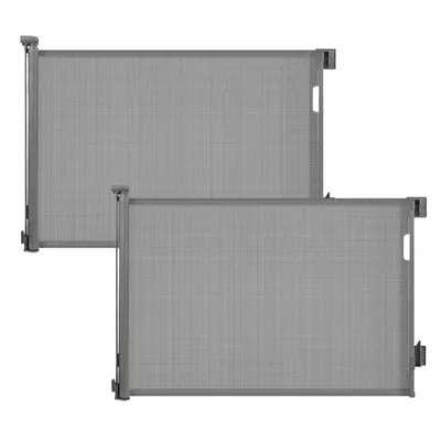 Produktbild von Treppenschutzgitter ausziehbar Absperrgitter Hund Kinder Schutzgitter (2 St), 0–150 cm Grau, 2 Stück, mit Bohren, geeignet für Innen & Außen