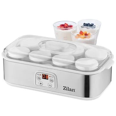 Produktbild von Zilan Joghurt Maker 1,44 Liter | 8 Glasflaschen á 180 ml | Digitales Display | Temperatureinstellung von 20-55°C | Joghurtbereiter