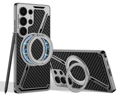 Obrázok produktu pre Pre Samsung Galaxy S25 Ultra GKK z umelej kože MagSafe Z Design ochranný kryt Carbon