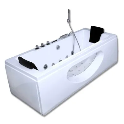 Produktbild von HOME DELUXE - Whirlpool - LAGUNA M - Weiß, Maße: 180 x 90 x 55 cm - inkl. Radio, Heizung und Lichttherapie I Eckwanne für 2 Personen, Indoor Whirlpool