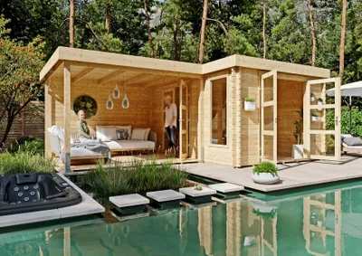 Produktbild von Gartenhaus San Antonio 6,30x4,30 m - inklusive langlebigem EPDM-Dach