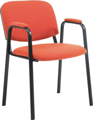 Produktbild von Stapelbarer Konferenzstuhl - Besprechungsstuhl - Bequeme Stoffpolsterung | Farbe: Rot
