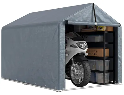 Produktbild von Outsunny Garagenzelt 2,2 x 1,6 m Wasserdicht Gerätezelt mit Rolltür Satteldach