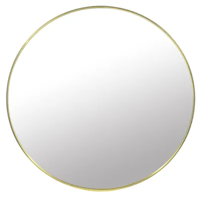 Immagine prodotto di Specchio rotondo design moderno con cornice dorata 80 cm
