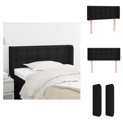 Obrázek produktu pro vidaXL Čelo postele s ušima černé 103x16x78/88 cm látka - Konce hlavy a nohou