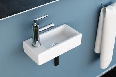Produktbild von NEG Hänge-Waschbecken Uno41H extra klein mit Montagematerial Ausrichtung: Armaturloch links
