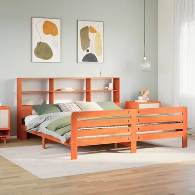 Obrázok produktu pre Maison Exclusive – Masívna drevená posteľ bez matraca, voskovohnedá, 180 x 200 cm, borovicové drevo