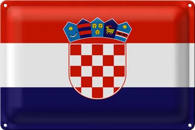 Produktbild von Blechschild Flagge Kroatien 40x30cm Flag of Croatia
