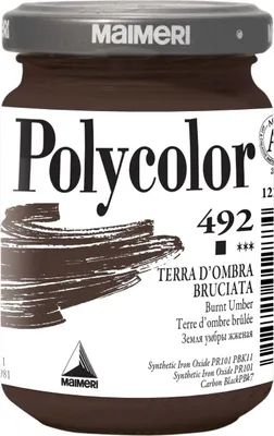 Obrázok produktu pre Maimeri Vynil Polycolor Akrylová farba Burnt Umber 492 140 ml 1 ks