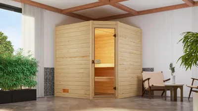 Produktbild von weka Massivholzsauna 38 mm VALIDA Eck 2 GT x B x T x H  x 189 x 189 x 204