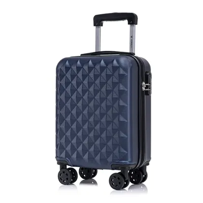 Produktbild von Koffer Trolley Reisekoffer Suitcase, Rollkoffer Handgepäck ,mit 4 Rollen360°, Hartschalenreisekoffer, Zahlenschloss, Weicher Gummigriff (S,Dunkelblau)