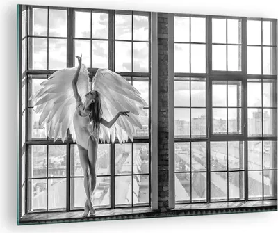 Produktbild von Bilder auf glas - Einteilig - Frau Engel Ansicht - 70x50cm - Glasbilder - Wandbilder - Bilder - zum Aufhängen bereit - Wanddekoration aus Glas - Glas Bilder - Wandbild auf Glas - GAA70x50-4214