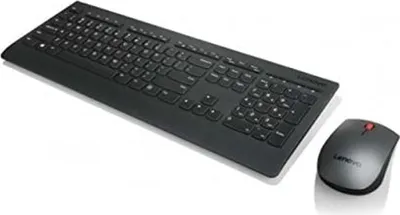 Produktbild von Lenovo 4X30H56823, Volle Größe (100%), Kabellos, RF Wireless, Membran Key Switch, Schwarz, Maus enthalten
