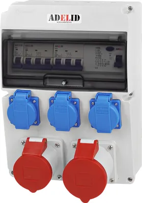 Produktbild von Baustromverteiler Wandverteiler Komplett CEE 32A 16A 400V 3x 230V Schuko Steckdose BALS mit LS-Schalter und FI-Schutzschalter