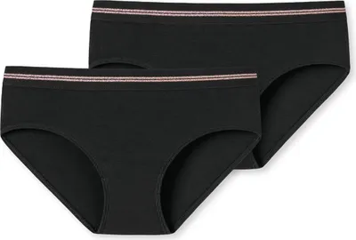Produktbild von Schiesser Schüler Mädchen 2 er Pack Panties Gr. 176  schwarz