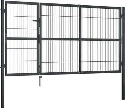 Obrázek produktu pro vidaXL Zahradní brána se sloupkem Ocel 350 × 140 cm Antracitová barva