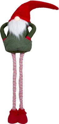 Produktbild von Weihnachten Deko XL Wichtel Figur ausziehbare Beine 50-85cm (90-125cm) rot grün