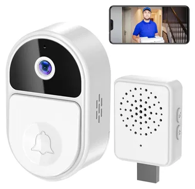 Immagine prodotto di Videocitofono wireless con telecamera, resistente alle intemperie per uso esterno, con visione notturna