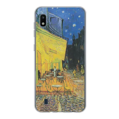 Produktbild von MuchoWow® Handyhülle Schutzhülle Hülle für Samsung Galaxy A10 Caféterrasse bei Nacht - Vincent van Gogh Silikon Softcase Handy Hülle - Schutzhülle