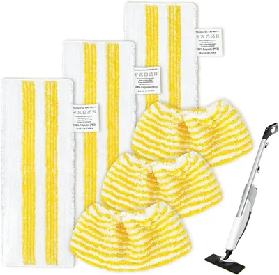 Image de Lingettes pour nettoyeur vapeur, lot de 6 – Lingettes pour sols et lingettes pour Kärcher SC1, SC2, SC3, SC4, SC5 – Lingettes en microfibre – Pads de nettoyage pour sols lavables