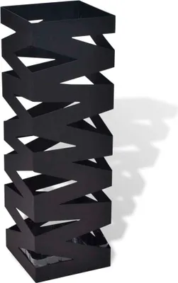 Obrázek produktu pro Černý hranatý stojan na deštníky a vycházkové hole, ocelový, 48,5 cm