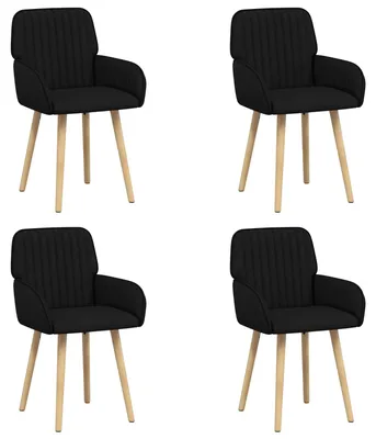 Produktbild von vidaXL Esszimmerstühle 4 stk. Stoff Schwarz 56,5 x 50 x 87,5 cm