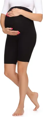 Produktbild von Merry Style Damen Kurze Umstandsleggings aus Viskose MS10-299 (Schwarz, XL)