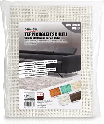 Produktbild von COM-FOUR® Antirutschmatte für den Teppich - Teppichunterlage 180x120 cm - Teppichstopper - rutschfeste Matte in weiß - zuschneidbare Schubladenmatte
