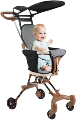 Image de Poussette - Poussette compacte - Voyager avec des enfants - Siège réversible - 50 x 43 x 18 cm - Gris