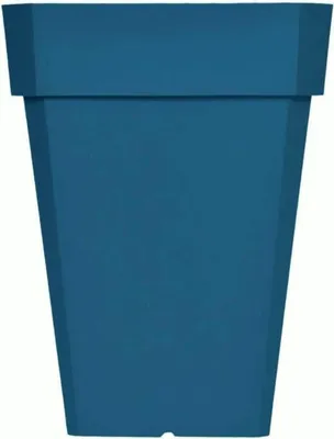 Image de Jardinière carrée RIVIERA SOLEILLA - Plastique - Hauteur 53 cm - Bleu