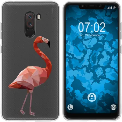 Produktbild von PhoneNatic Case kompatibel mit Xiaomi Pocophone F1 Silikon-Hülle Vektor Tiere Flamingo M2