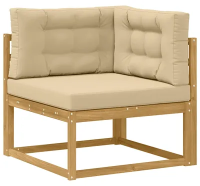 Image de Canapé d'angle d'extérieur vidaXL en polyester blanc