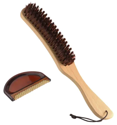 Produktbild von Kleiderbürste Kleidungsbürste Textilbürste - 2 Stück - Holzgriff - Naturborsten - Für Anzüge und Hüte