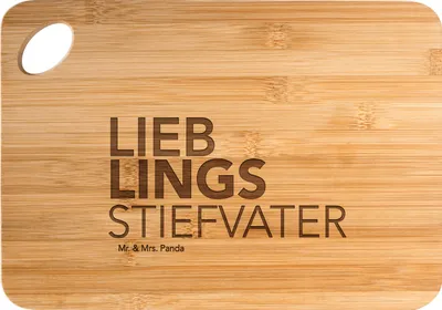 Produktbild von Mr. & Mrs. Panda Schneidebrett Stiefvater - Transparent - Geschenk, Mann, brotbrett, Bester, Eltern, Dankeschön, holzschneidebrett, Holzbrett, Frühstücksbrettchen, Brett