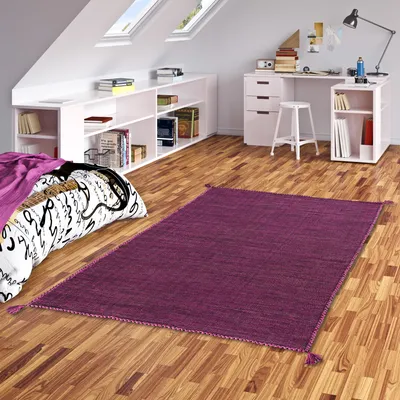 Produktbild von Natur Teppich Kelim Prico Pink, Größe:300x400 cm