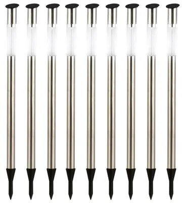Produktbild von 9er Set LED Edelstahl Solar Steckleuchten
