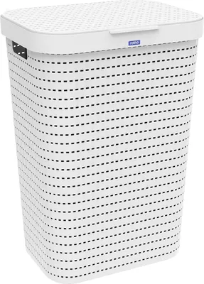 Produktbild von Rotho Wäschesammler 55 L Country  - Wäschekorb groß - Wäschetruhe 42,0 x 32,0 x 57,2 cm - Wäschebox mit Deckel - Wäsche Sammler aus Kunststoff