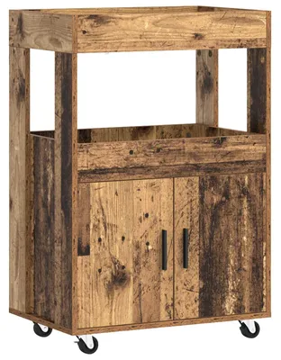 Obrázok produktu pre Barový vozík z dubového dreva, rozmer 60 x 39,5 x 89 cm, vyrobený z drevnej dosky