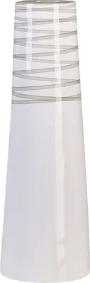 Produktbild von BELIANI Dekovase Weiß aus Terrakotta Glänzend mit Stilvollen Grauen Akzenten 57 x 19 x 12 Modern Klassisch Wohnzimmer Flur Büro