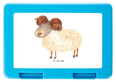 Produktbild von Mr. & Mrs. Panda Bento Box Sternzeichen Widder - Weiß - Geschenk, Vesperbox, Schafbock, Bentobox, Bock, Butterbrotdose, Geburtstag März, Lunchbox, April