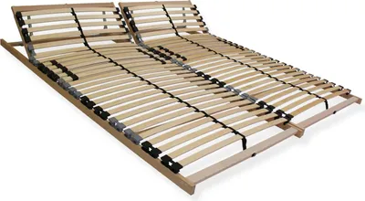 Produktbild von Premium Lattenrost 160x200, Punktelastischer 7 Zonen Lattenrahmen Buche, 28 Latten, Federholzrahmen GERMANY, Lattenrost Kopfteil verstellbar, 2x Lattenrost 80x200, bis 150Kg