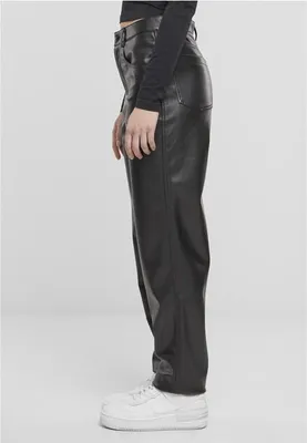 Obrázek produktu pro Dámské kalhoty Urban Classics Ladies Straight Leg Synthetic Leather Pants black - 30