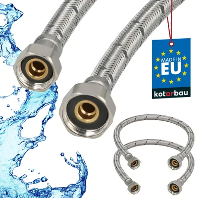 Zdjęcie produktu dla KOTARBAU® 2 szt. Przyłącze Elastyczne 1/2”x3/8" Wężyk do Baterii Armatury 50 cm Wężyk Przyłączeniowy Wąż Elastyczny Stal Nierdzewna