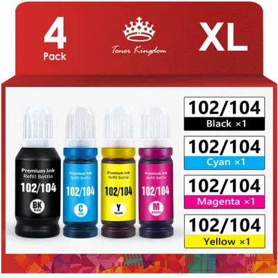 Tintenflaschen 102/104 für Epson EcoTank (4er-Set)