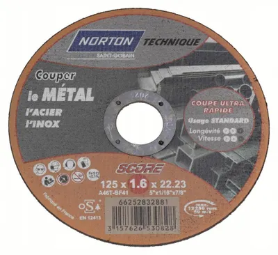 Produktbild von Norton Trennscheibe Stahl Metall 125x1.6x22.2 mm